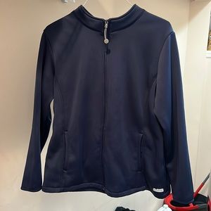 MedCouture Navy Blue Scrub Jacket w/ fleece